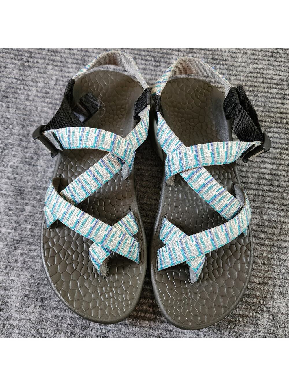 Chaco Women's Size 9 Z/Cloud 2 Sandals Turquiose Patterned Strap Toe Loop